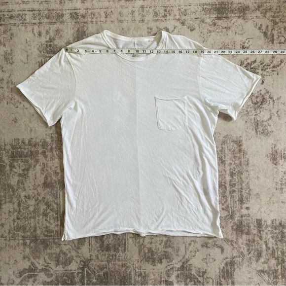 Rag & Bone Miles Cotton Lightweight White Short Sleeved Jersey T-Shirt Sz L - Picture 6 of 14